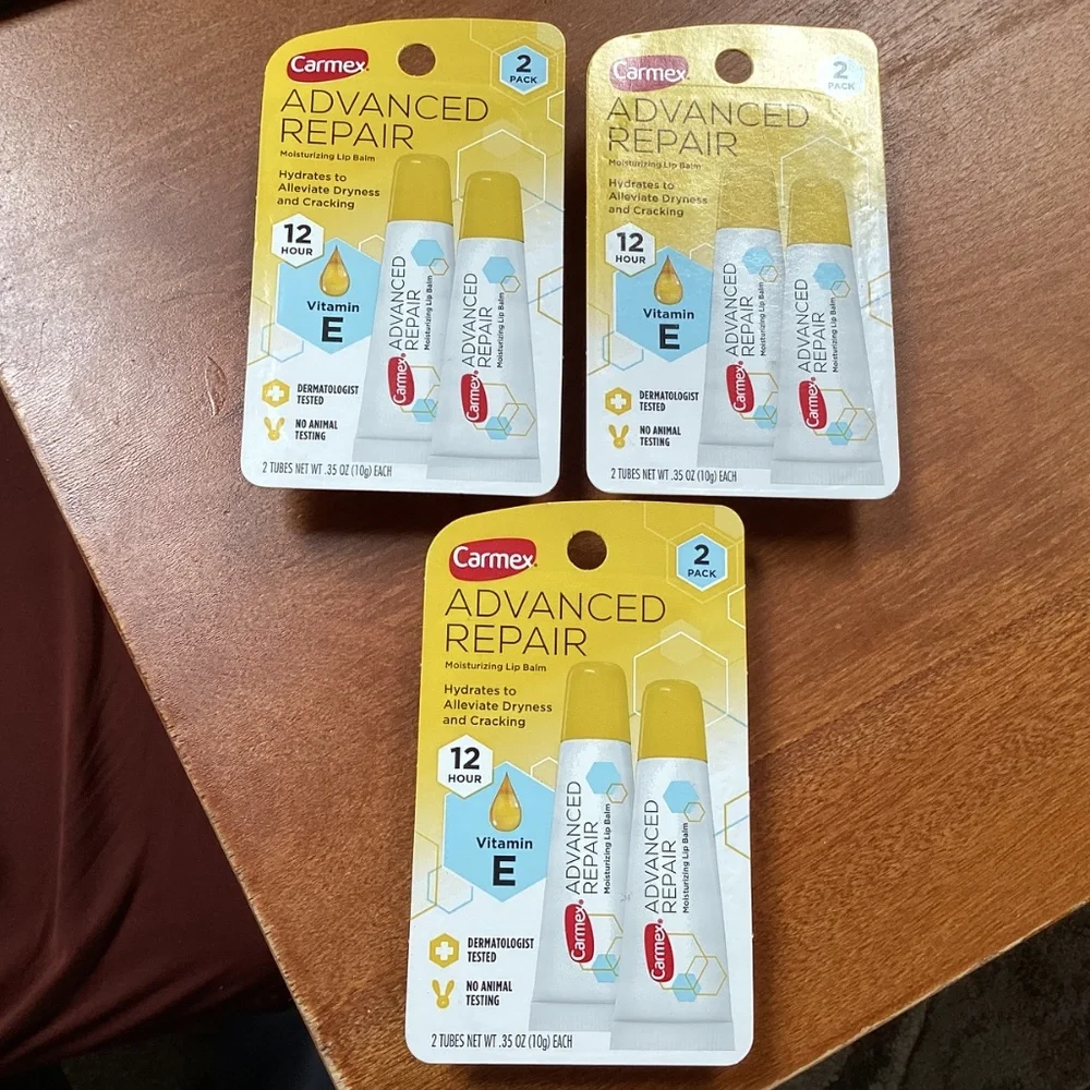Carmex Advanced Repair Moisturizing Lip Balm Bundle NEW